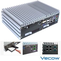 Fanless Embedded System with 6 GbE, 2 front panel accessible SSD/ HDD and Intel QM77 Express Chipset