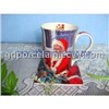 Christmas mug with mat,ceramic mug,porcelain