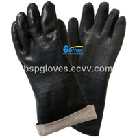 100% Cotton Jersey Shell With Black Sandy Finished PVC Dipped Work Gloves BGPC402
