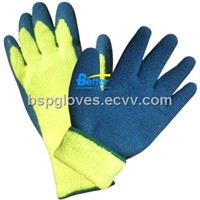 10 Guage Acrylic Brushed Knitted Shell With Latex Rough Coated Winter Style Work Gloves BGLC201