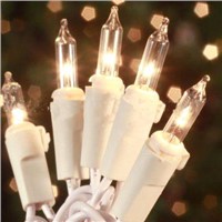 35 Clear Mini Christmas Lights, String Light on White Wire