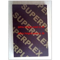 Brown film faced plywood with Superplex logo