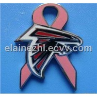 Custom pink ribbon pin,ribbon badge