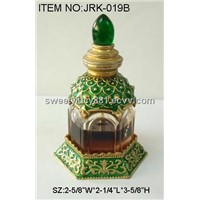 Metal perfume bottle with colorful painting