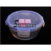 blue high borosil glass storage container set