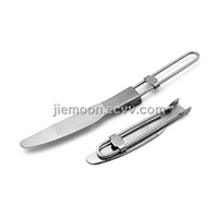 outdoor Titanium Folding dinner knife,titanium tableware for camping