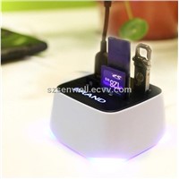 USB Hub with LED Card Reader