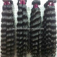Super Beauty brazilian natural wavy unprocessed French Curl virgin hair