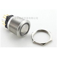 25mm Diameter Ring Illuminated Pushbutton Switch Stainless Steel