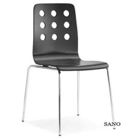 9 hole plywood chair with metal leg