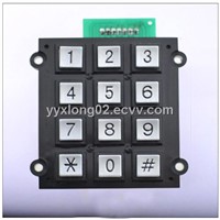 Ce 3x4 zinc alloy metal keypad