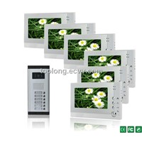 Cheap Memory 7inch screen 7-apartment Video Door Phone System