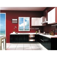 black lacquer kitchen cabinet with wood veneer, cabinet for kitchen