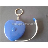 mini tape measure keychain in heart shape