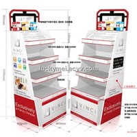 corrugated paper display stand with 4 shelves,paper display stand