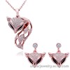 Nickel Free 18KGP Rose Gold  Fox Necklace and Earrings Health Jewelry Set Nice SWA Crystal