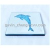 dolphin glass cup mat