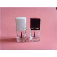 13ml square clear glass nail polish bottle with plastic cap wholesale xuzhou