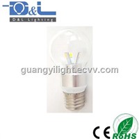 3W SMD LED Candle Bulb E27 Global shape Glass Clear cover
