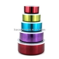 5 PCS STAINLESS STEEL CONTAINERS WITH COLOR
