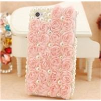 Bud roses for the iphone 5 with a protective shell pearl diamond cell phone casing