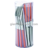 Colored Plastic Handle Cutlery Set