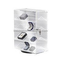 Countertop Acrylic Display Case Boxed-Jewelry Rack Rotating Lucite Box Storage