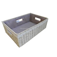 Paper cord bedroom basket for sundries with lace