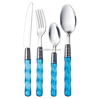 Transparent Plastic Handle Cutlery,Dinnerware Set