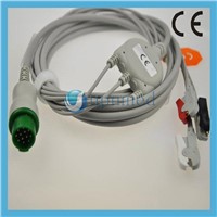bruker one piece 3 lead ecg cable with clip