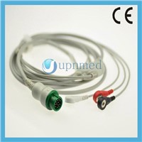 mindray one piece 3 lead ecg cable with snap