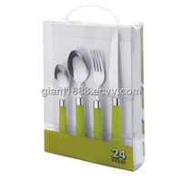 Plastic Handle Dinnerware Set with PVC Box