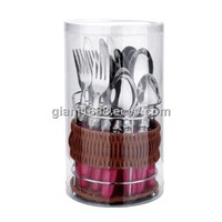 Plastic Handle Cutlery Set with Craft Basket GP109