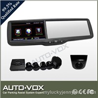4.3-inch Car Rear-view Monitor Mirror with GPS, DVR, BT, Multimedia, FM + Camera + Parking Sensor