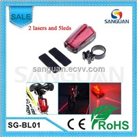 5xRed LED + 2xRED Laser Warning Bicycle Taillight with AAA battery