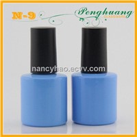 Blue nail polishglass bottle round shape