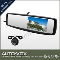 Car Backup Camera System with 4.3 Inches Rearview Mirror Monitor