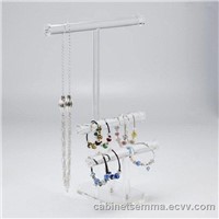 Clear Acrylic 3-Bar Jewelry Display Perspex Beads Display Stand