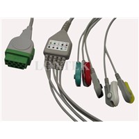 Compatible GE-Marqutte ECG cable one piece type