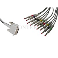 Compatible Philips EKG cable one piece type IEC color code