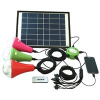 New CE solar home lighting with 3 LED lamps & cellphone charger