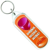 Oblong Acrylic Keychain with Four Color Print Insert