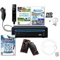Wii Black Sports Bundle with 3 Games, Wheel, and more - WII-BLK-SPORTS-QBNDL