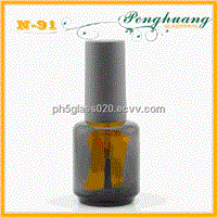 amber nail polish bottles with cap and brush