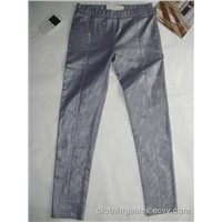 Ladies Cotton/Spandex Bright Coating Effect Pants-Hzj062
