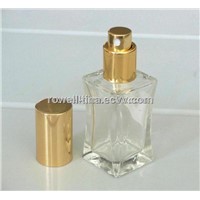 15ml clear empty glass bottle with gold sprayer wholesale xuzhou