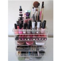 Cosmetic Display Stand Desktop Clear Acrylic Polished Makeup Organizer