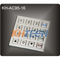 16 Keys stainless steel panel mount kiosk keypad