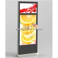 55&amp;quot;+32&amp;quot; dual monitor display,double screen kiosk,free standing advertising video display kiosk