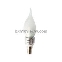 5W LED Bended-tip Candle Light with ( Milky white cover ,dimmable available)
